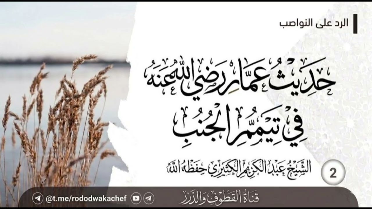 الرد على النواصب (02): حديث عمار رضي الله عنه في تيمم الجنب  - الشيخ عبد الكريم ا?