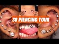 30 PIERCING TOUR Dermal Tongue Conch Tragus Septum More RaggedyRoyal