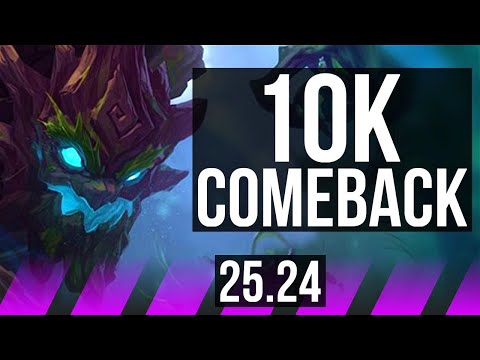 MAOKAI & Kog'Maw vs PANTHEON & Draven (SUP) | 10k comeback | EUW Master | 25.24