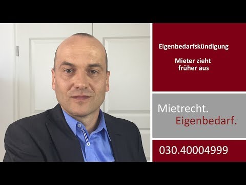 Eigenbedarfskündigung - Was, wenn der Mieter früher auszieht? | Fachanwalt Alexander Bredereck