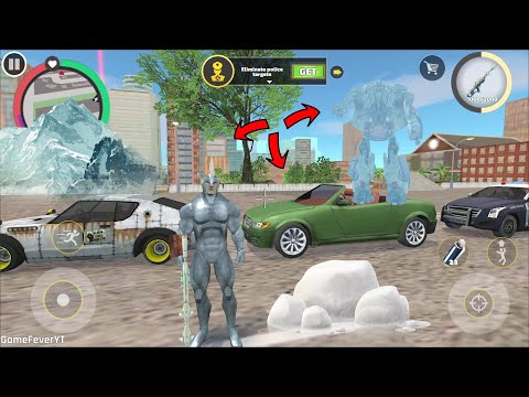 Rope Hero Vice Town - (Freezer Rope Hero Frozen Police Car Robot) Ice Gun Freezing Trucks - Gameplay