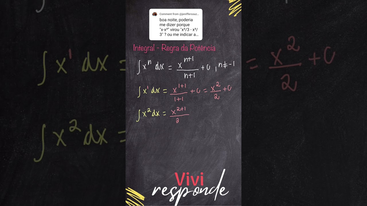 Vivi Responde: Regra da Potência #aplicadasdescomplicadas #calculo #calculo_integral