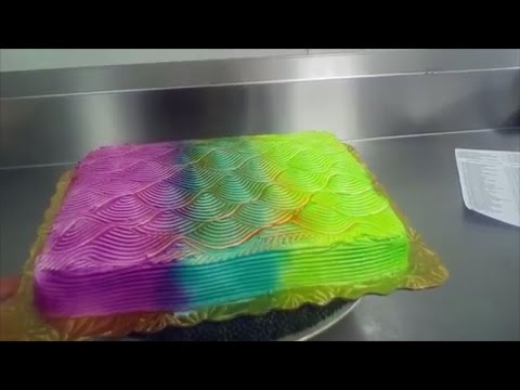 Optical illusion cake changes colour as it spins