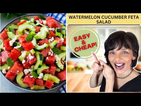 THE BEST WATERMELON CUCUMBER FETA SALAD RECIPE