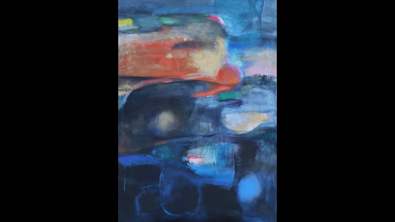 Composition with Gold and Orange (2025) Original Acrylic Painting by Artem Andreichuk 100x140x2cm