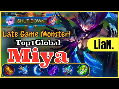 LATE GAME MONSTER! TOP 1 GLOBAL MIYA INSANE DAMAGE BEST ITEM BUILD AND EMBLEM | LiaN. | MLBB S21