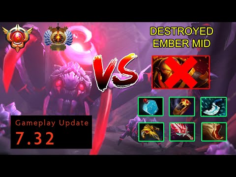 7.32 - Watch How Grandmaster Broodmother Destroys Ember Mid (0206) #grandmaster #broodmother #7.32