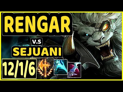 RENGAR vs SEJUANI - 12/1/6 KDA JUNGLE GAMEPLAY - EUW Ranked GRANDMASTER