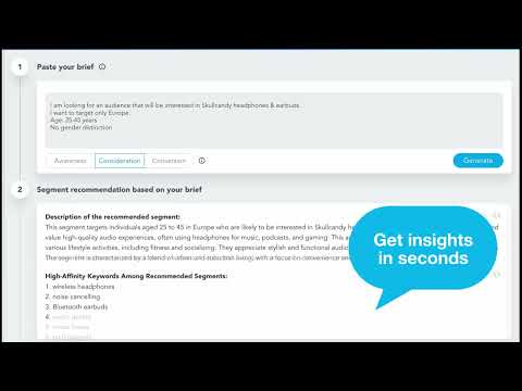 Instant Audience insights in the AI Audiences by OnAudience