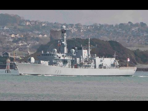 HMS ARGYLL F231 CROSSES FIRESTONE BAY AT WESTERN KINGS AND ENTERS DEVONPORT - 15th February 2017