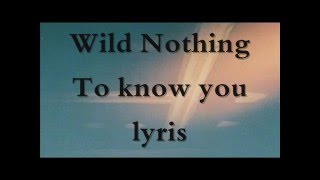 Wild Nothing - To Know You ( Lyrcis )