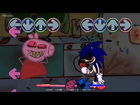 FNF Bacon but Rewrite & Sonic.EXE ALL VS Peppa ALL Sing it - Rewrite ROUND 2 Friday Night Funkin'