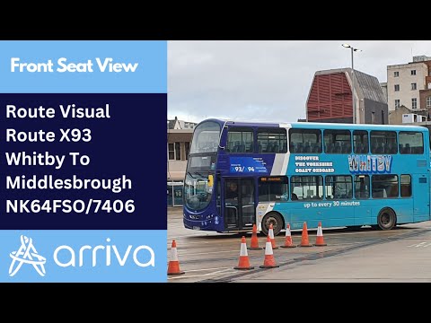 Route Visual | Arriva NE Bus Route X93 - Whitby To Middlesbrough | NK64FSO/7406