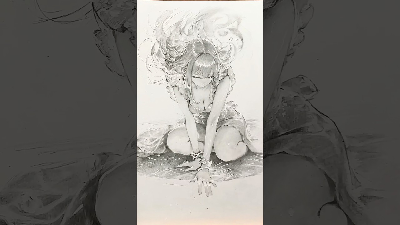 5 hours of drawing Timelapse in 12 seconds #fypシ゚viral #drawing #art