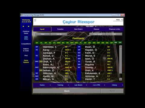 Championship Manager 01/02 Çaykur Rizespor ilk sözon şampiyonluk