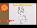 How To Draw Bluey Easy Disney Characters
