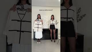 Two blouses with different bottoms - black or white shorts? #shorts #short #Chriena outfittt