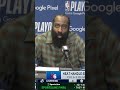 James Harden speaks on missing Joel Embiid in Game 1 loss to Heat  #shorts