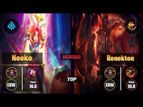GrandMaster NEEKO [Glacial Augment] (Top) VS  RENEKTON - Grandmaster EUW Patch 10.8
