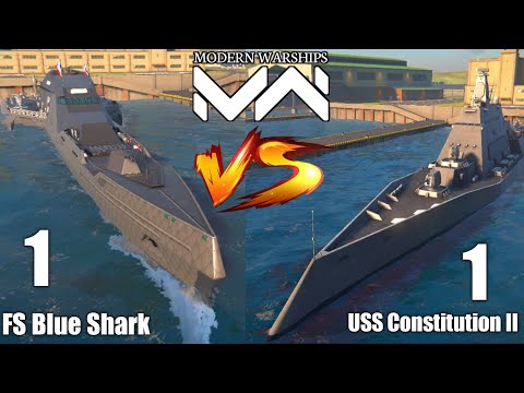 FS Blue Shark vs USS Constitution II🔥 - Modern Warships Gameplay