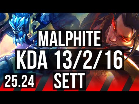 MALPHITE vs SETT (TOP) | 68K damage, 13/2/16 | NA Master | 25.24