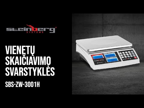 vaizdo įrašas - Vienetų skaičiavimo svarstyklės - 30 kg / 1 g - baltos