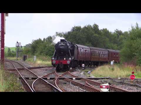 48151 stomps into Hellifield Station with The Fellsman 29.8.17