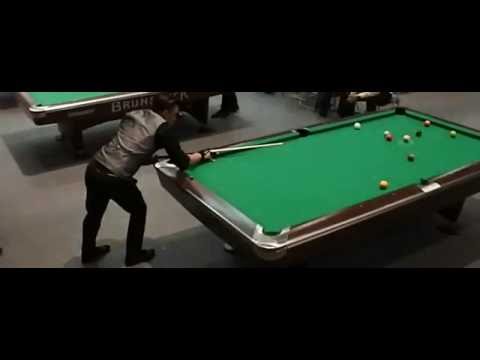 Jeffrey De Luna's break shot (9-on-the-spot) in slow motion