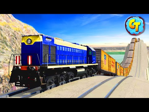 Train Accidents Derailments ✅ Long Trains Wavy Railroad END Jumps ✅ BeamNG DRIVE