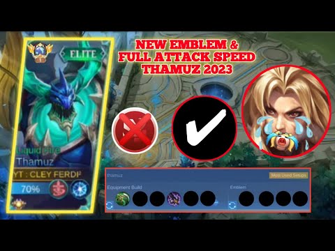 NEW SET EMBLEM & FULL ATTACK SPEED ITEM NOT USE BOOTS FOR THAMUZ 2023 VS MARSHA !! - Mobile Legends