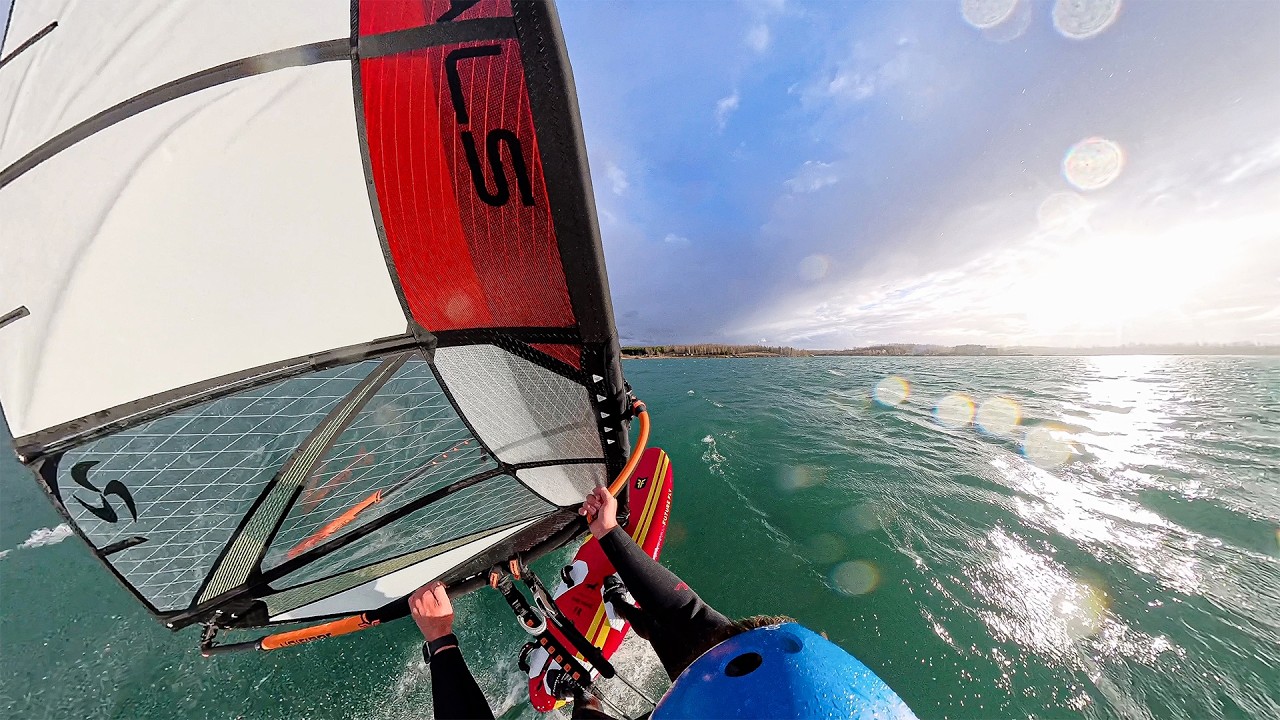 Windsurfers Battle Extreme Conditions, Achieve High Speeds at Lake Session