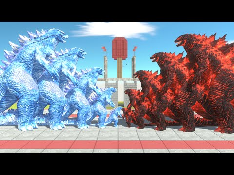 Legendary Godzilla War - Growing Ice Frostbite Godzilla 2014 VS Growing FIRE THERMO GODZILLA - ARBS