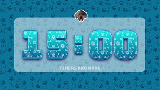 15 Minute Countdown Timer [🐶 Dog-Themed] | Dog Bark Alarm Sound