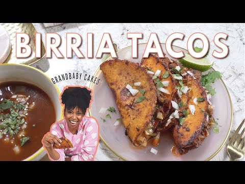 Mouthwatering Beef Birria Tacos in Creamy Adobo Sauce...