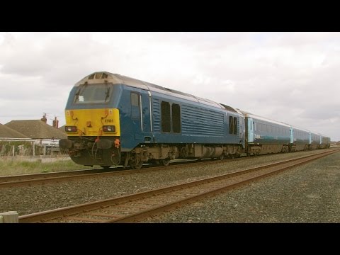 Prestatyn 13.4.2015 - ATW 67001 on Manchester WAG train - loud horns