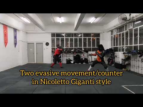 Two evasive movements in Nicoletto Giganti's rapier style