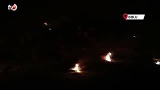 Zirai Don Riski Nedeniyle Ateş Yakıp, Ürünlerini Korumaya Çalıştılar