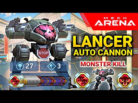Lancer with Auto Cannon 4 - Monster Kill Godlike - Mech Arena Robot Showdown