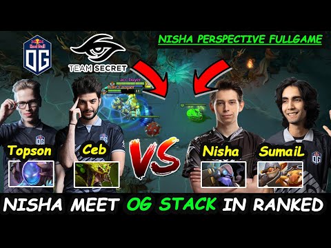 Secret Nisha Tinker Midlane vs OG Stack (Ceb Topson SumaiL) Dota 2 Perspective Fullgame
