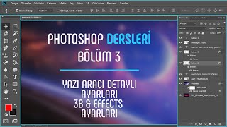 Photoshop Dersleri 3 | Yazı aracı, 3b, effects ayarları