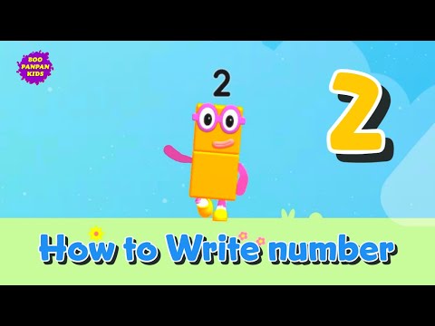 How to Write number 2 numberblocks cartoon for kids|Boopanpankids