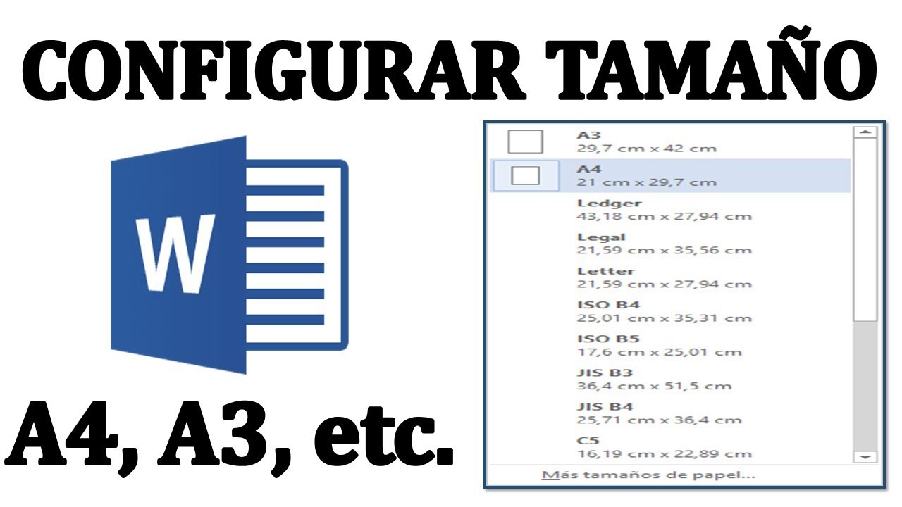 Cómo configurar el tamaño de hoja A4, A5, A3, Carta y el tamaño Sobre para un documento en Word