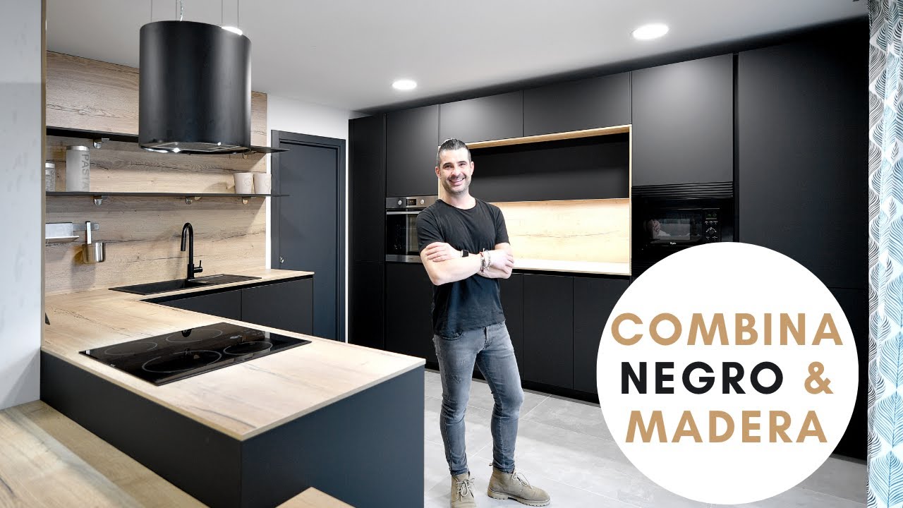 Watch Cocinas NEGRAS mate y MADERA 🖤 CJR Now Cocinas NEGRAS mate y MADERA 🖤 CJR