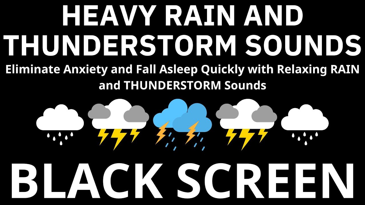 Eliminate Anxiety and Fall Asleep Quickly with Relaxing RAIN and THUNDERSTORM Sounds | BLACK SCREEN