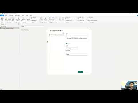Power Query Editor : Manage Parameters Option
