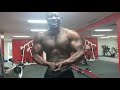 black muscle man flexing