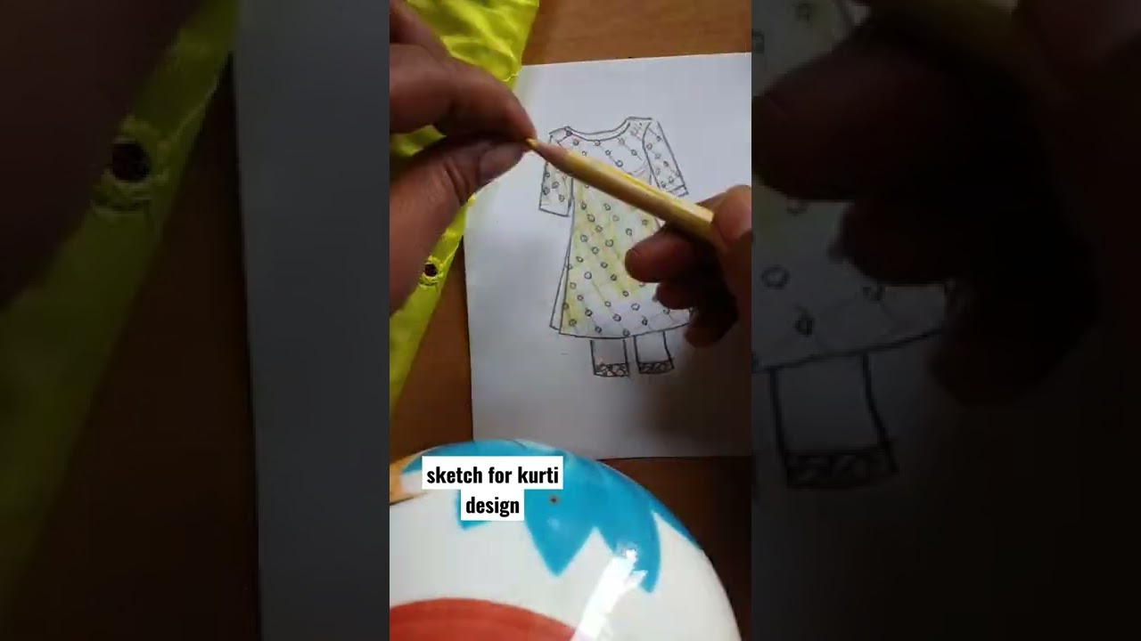 sketch for kurti designing #easy #fashion&design #design #beginners #fashionlover #shorts #artists