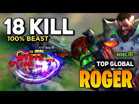 100% BEAST! Roger Best Build 2023 [ Roger Top Global Gameplay ] By ɴɪᴇʟꕥ - Mobile Legends