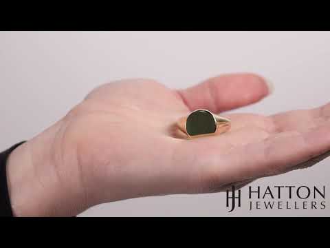 Heavyweight 9ct Gold Solid Polished Oval Signet Ring - 14mm