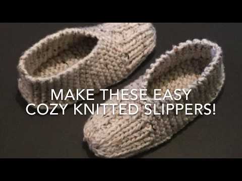 KNITTED SLIPPERS - EASY FOR BEGINNERS Video